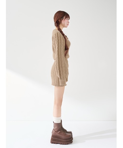 ハートオープンニットミニワンピース（ワンピース）｜Darich