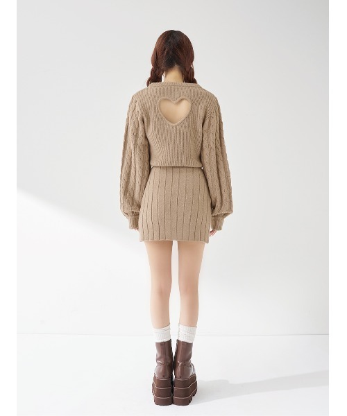 ハートオープンニットミニワンピース（ワンピース）｜Darich