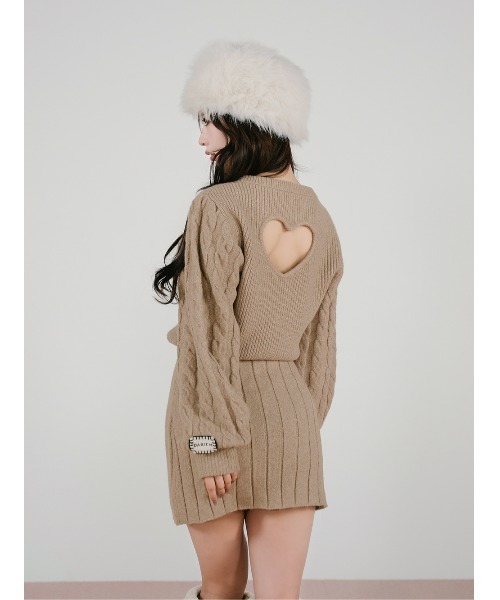 ハートオープンニットミニワンピース（ワンピース）｜Darich