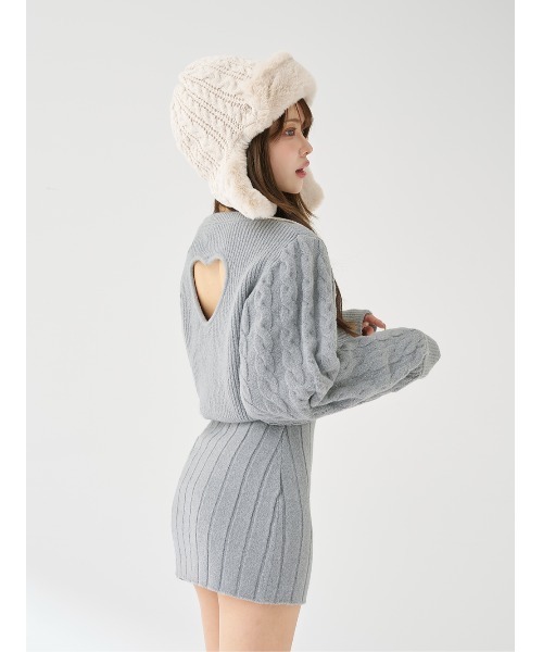 ハートオープンニットミニワンピース（ワンピース）｜Darich