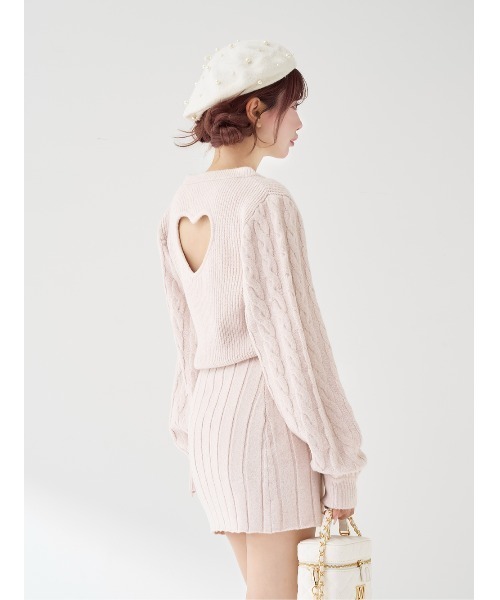 ハートオープンニットミニワンピース（ワンピース）｜Darich