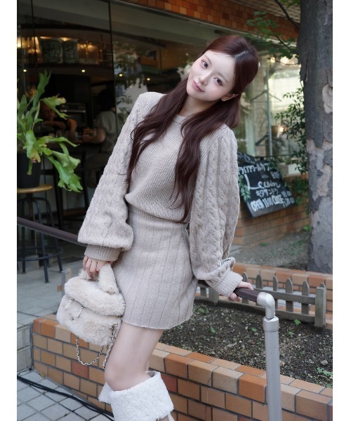 ハートオープンニットミニワンピース（ワンピース）｜Darich