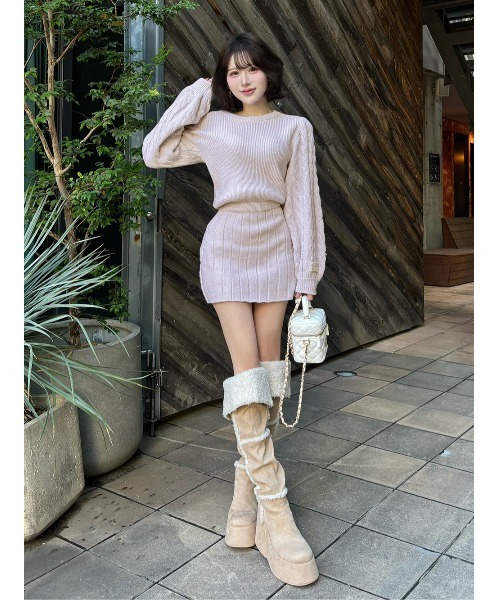 ハートオープンニットミニワンピース（ワンピース）｜Darich