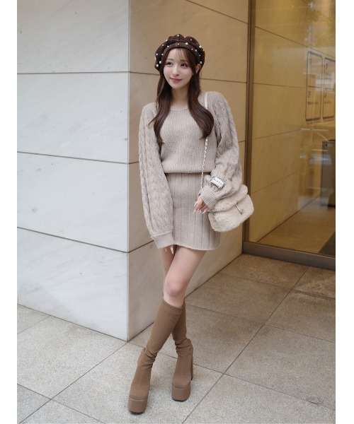 ハートオープンニットミニワンピース（ワンピース）｜Darich