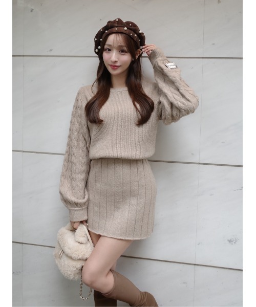 ハートオープンニットミニワンピース（ワンピース）｜Darich