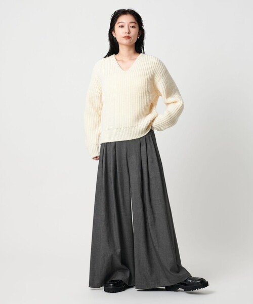 MARW UNITED ARROWS(マルゥ ユナイテッドアローズ)の「<MARW UNITED ARROWS>3タック ワイド パンツ(その他パンツ・レディース・ダークグレー/モカ・36/38)」の6枚目の写真