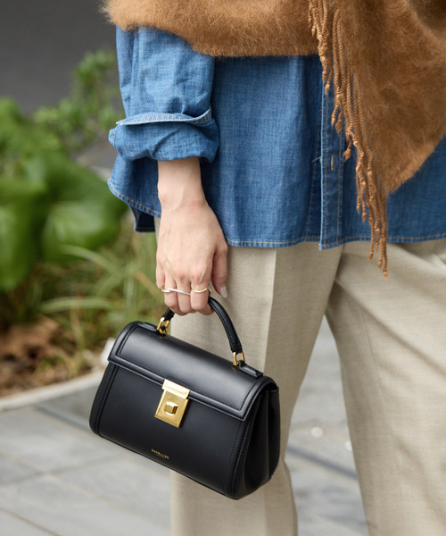 Spick & Span（スピックアンドスパン）の「《一部店舗+WEB限定》DEMELLIER/デメリエー PARIS HANDBAG（ショルダーバッグ・レディース・ブラック/キャメル・FREE）」の3枚目の写真