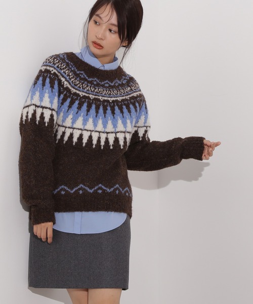 N.（N. Natural Beauty Basic）（エヌエヌナチュラルビューティーベーシック）の「ノルディックニット（ニット/セーター・レディース・ホワイト系その他/ブラウン系その他/グレー系その他・MEDIUM）」の8枚目の写真