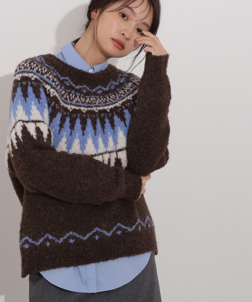 N.（N. Natural Beauty Basic）（エヌエヌナチュラルビューティーベーシック）の「ノルディックニット（ニット/セーター・レディース・ホワイト系その他/ブラウン系その他/グレー系その他・MEDIUM）」の5枚目の写真