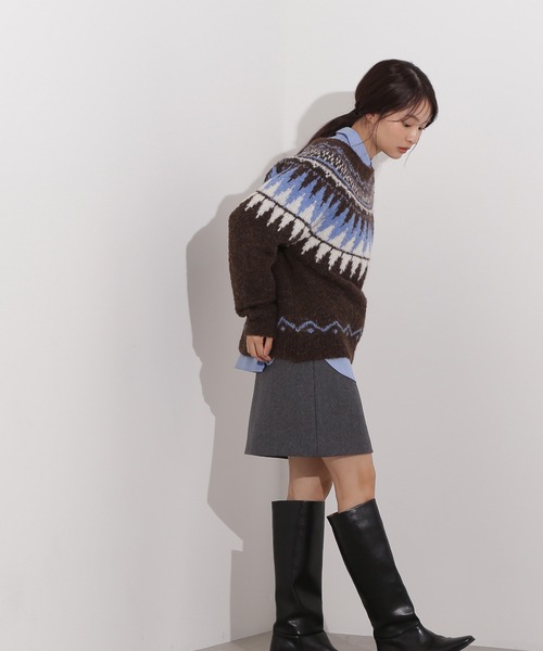 N.（N. Natural Beauty Basic）（エヌエヌナチュラルビューティーベーシック）の「ノルディックニット（ニット/セーター・レディース・ホワイト系その他/ブラウン系その他/グレー系その他・MEDIUM）」の7枚目の写真