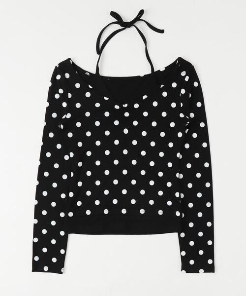 dispark（ディスパーク）の「DISPARK/【25年秋冬新作】ドッドレイヤードトップス（Tシャツ/カットソー・レディース・ブラック/ホワイト・FREE）」の15枚目の写真