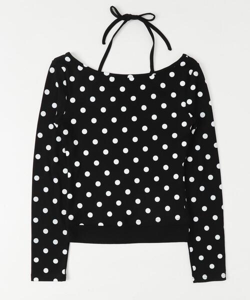 dispark（ディスパーク）の「DISPARK/【25年秋冬新作】ドッドレイヤードトップス（Tシャツ/カットソー・レディース・ブラック/ホワイト・FREE）」の10枚目の写真