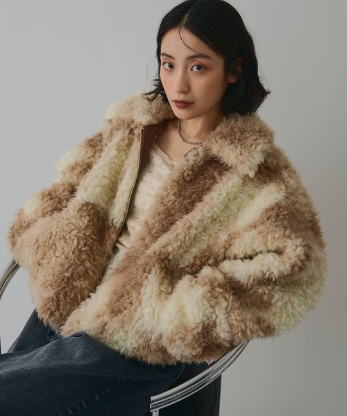 ELLEgirl（エルガール）の「ボリュームファーブルゾン【ELLEgirl/エルガール】（ブルゾン・レディース・ブラウン系その他/ブラウン・FREE）」の4枚目の写真