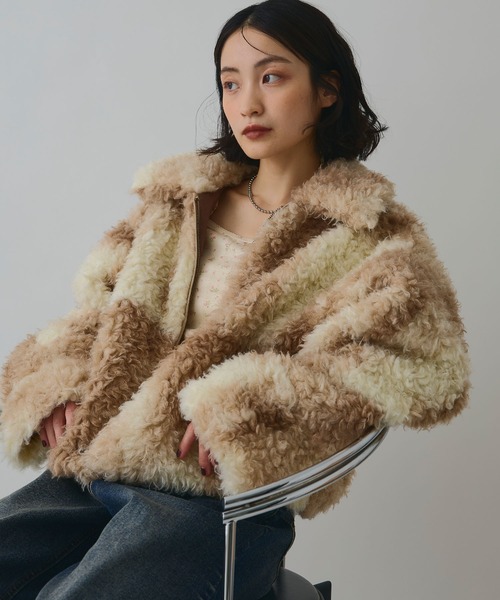 ELLEgirl（エルガール）の「ボリュームファーブルゾン【ELLEgirl/エルガール】（ブルゾン・レディース・ブラウン系その他/ブラウン・FREE）」の5枚目の写真