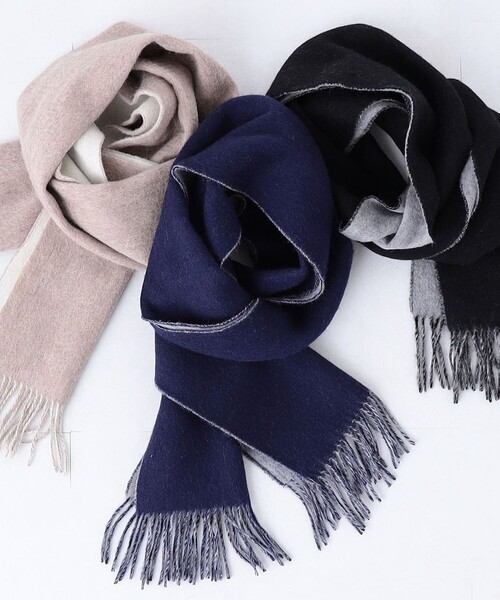 SHIPS any（シップス エニィ）の「SHIPS any: サープラスヤーン ウール リバーシブル ソリッド マフラー◇（マフラー・メンズ・ベージュ/ネイビー/ブラック・ONE SIZE）」の3枚目の写真