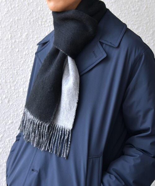 SHIPS any（シップス エニィ）の「SHIPS any: サープラスヤーン ウール リバーシブル ソリッド マフラー◇（マフラー・メンズ・ベージュ/ネイビー/ブラック・ONE SIZE）」の6枚目の写真