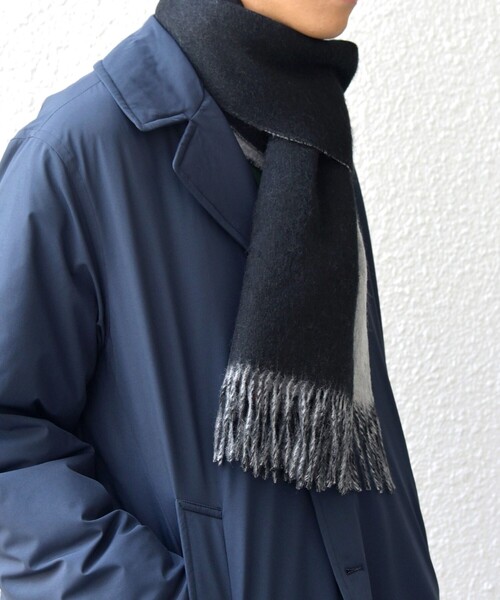 SHIPS any（シップス エニィ）の「SHIPS any: サープラスヤーン ウール リバーシブル ソリッド マフラー◇（マフラー・メンズ・ベージュ/ネイビー/ブラック・ONE SIZE）」の7枚目の写真