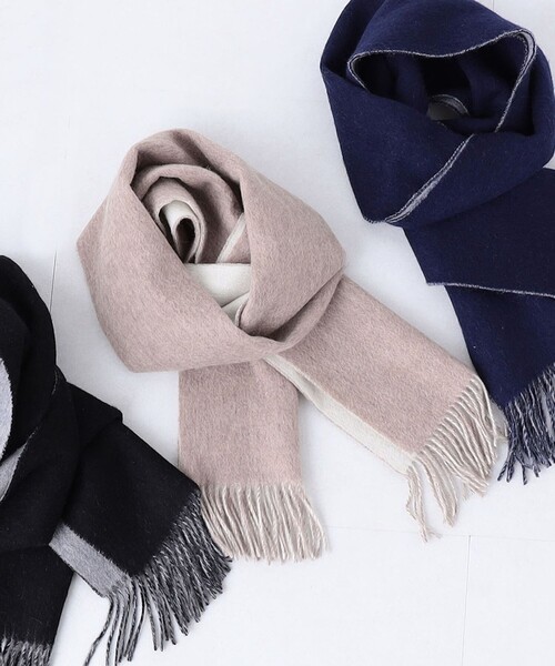 SHIPS any（シップス エニィ）の「SHIPS any: サープラスヤーン ウール リバーシブル ソリッド マフラー◇（マフラー・メンズ・ベージュ/ネイビー/ブラック・ONE SIZE）」の15枚目の写真