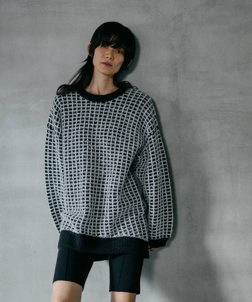 LEPSIM（レプシィム）の「ジャガード柄ニットチュニック　600814（ニット/セーター・レディース・アイボリー/ブラック/ブラウン・FREE）」の3枚目の写真