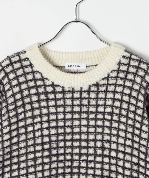 LEPSIM（レプシィム）の「ジャガード柄ニットチュニック　600814（ニット/セーター・レディース・アイボリー/ブラック/ブラウン・FREE）」の5枚目の写真