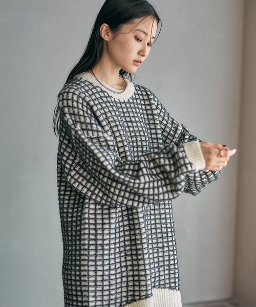 LEPSIM（レプシィム）の「ジャガード柄ニットチュニック　600814（ニット/セーター・レディース・アイボリー/ブラック/ブラウン・FREE）」の13枚目の写真