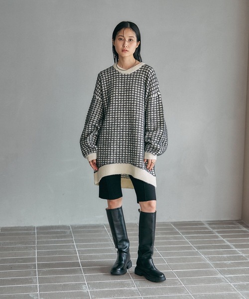 LEPSIM（レプシィム）の「ジャガード柄ニットチュニック　600814（ニット/セーター・レディース・アイボリー/ブラック/ブラウン・FREE）」の16枚目の写真