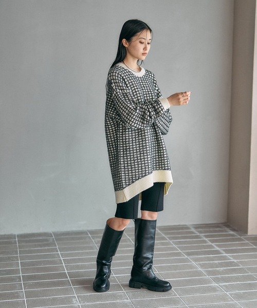 LEPSIM（レプシィム）の「ジャガード柄ニットチュニック　600814（ニット/セーター・レディース・アイボリー/ブラック/ブラウン・FREE）」の17枚目の写真