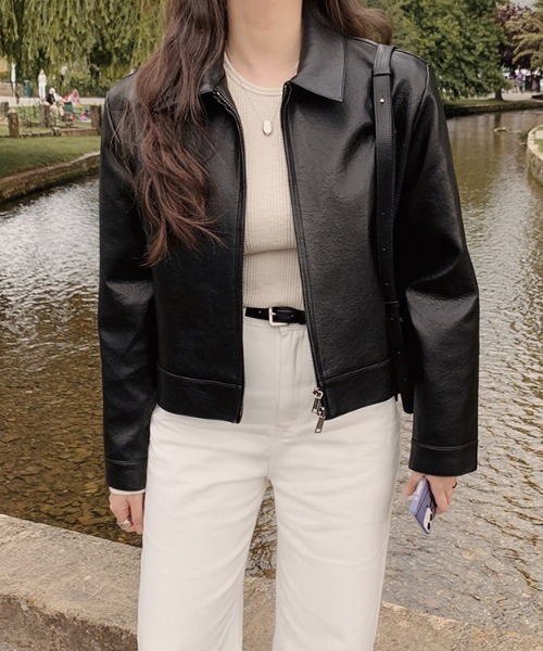 セール】フェイクレザー ジャケット（ライダースジャケット）｜PIN