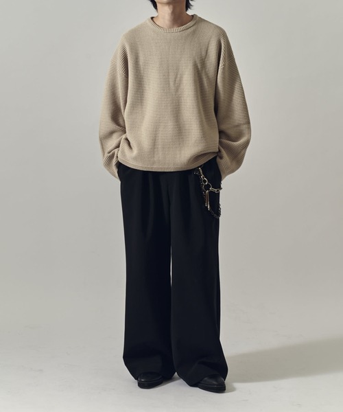 Lui's（ルイス）の「ヘビーワッフルクルーネック（ニット/セーター・メンズ・ブラック/ライトグレー/バーガンディー・FREE）」の18枚目の写真