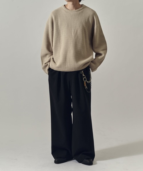 Lui's（ルイス）の「ヘビーワッフルクルーネック（ニット/セーター・メンズ・ブラック/ライトグレー/バーガンディー・FREE）」の19枚目の写真