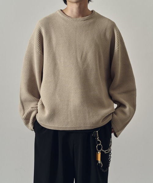 Lui's（ルイス）の「ヘビーワッフルクルーネック（ニット/セーター・メンズ・ブラック/ライトグレー/バーガンディー・FREE）」の11枚目の写真