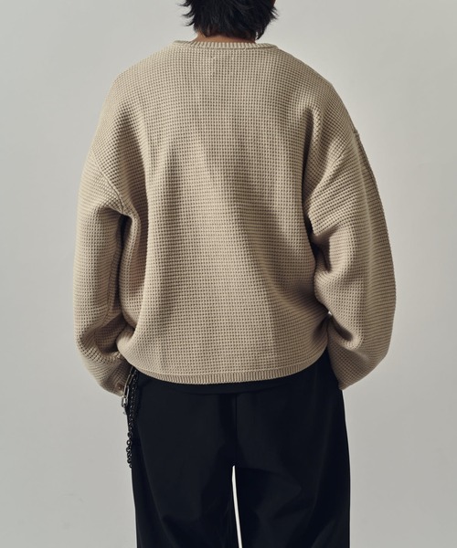 Lui's（ルイス）の「ヘビーワッフルクルーネック（ニット/セーター・メンズ・ブラック/ライトグレー/バーガンディー・FREE）」の15枚目の写真