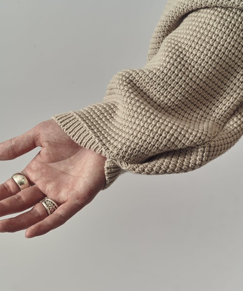 Lui's（ルイス）の「ヘビーワッフルクルーネック（ニット/セーター・メンズ・ブラック/ライトグレー/バーガンディー・FREE）」の16枚目の写真