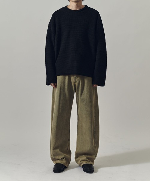 Lui's（ルイス）の「ヘビーワッフルクルーネック（ニット/セーター・メンズ・ブラック/ライトグレー/バーガンディー・FREE）」の7枚目の写真