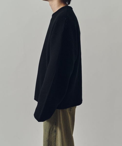 Lui's（ルイス）の「ヘビーワッフルクルーネック（ニット/セーター・メンズ・ブラック/ライトグレー/バーガンディー・FREE）」の5枚目の写真