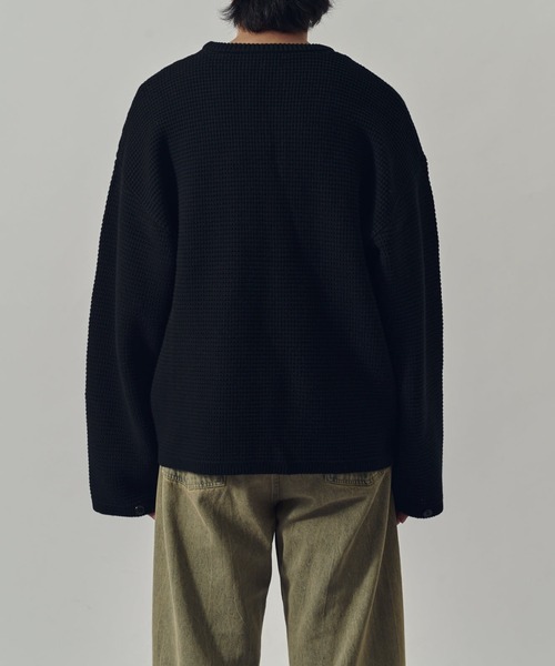 Lui's（ルイス）の「ヘビーワッフルクルーネック（ニット/セーター・メンズ・ブラック/ライトグレー/バーガンディー・FREE）」の6枚目の写真