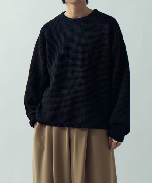 セール】ヘビーワッフルクルーネック（ニット/セーター）｜Lui's