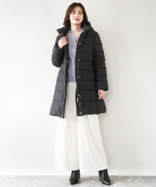 2025AW】ベルト付きスムースタフタロングダウン/WEB限定サイズあり