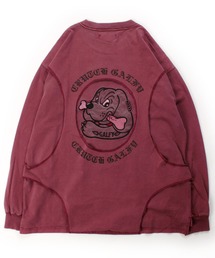 GALFY(ガルフィー)穴の向こうにわんちゃんロンTee/長袖Tシャツ メンズ レディース ユニセックス