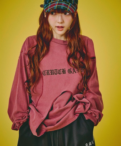 GALFY(ガルフィー)の「GALFY(ガルフィー)穴の向こうにわんちゃんロンTee/長袖Tシャツ メンズ レディース ユニセックス(Tシャツ/カットソー・メンズ・レッド/ブラック/パープル・M/LL/L)」の5枚目の写真