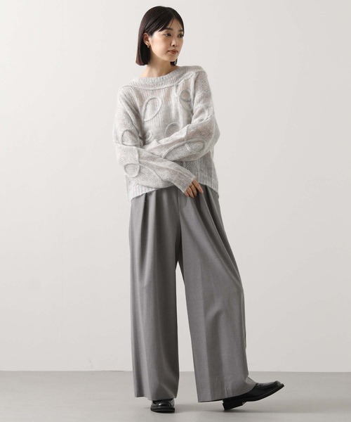 セール】モヘア混コード刺繍クルーネックニット（ニット/セーター