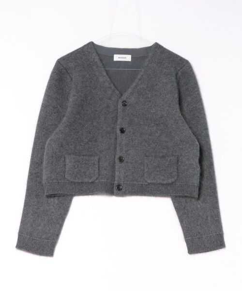 MIESROHE(ミースロエ)の「ウォッシャブルコンパクトシャギーVカーデ(カーディガン/ボレロ・レディース・ピンク/グリーン/ブラウン/ホワイト/ライトブルー/グレー・F)」の3枚目の写真