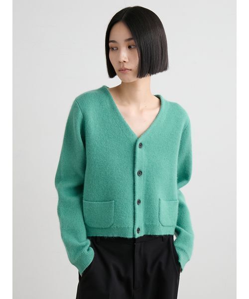 ウォッシャブルコンパクトシャギーVカーデ（カーディガン/ボレロ