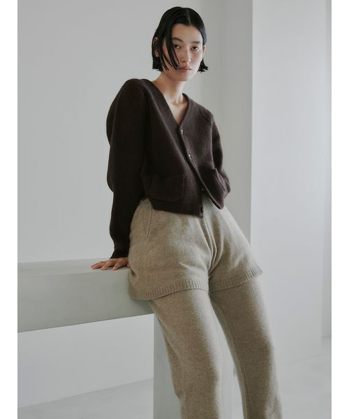 ウォッシャブルコンパクトシャギーVカーデ（カーディガン/ボレロ