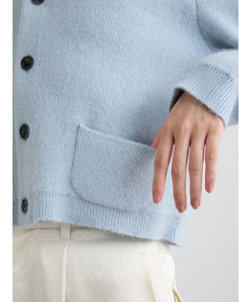 ウォッシャブルコンパクトシャギーVカーデ（カーディガン/ボレロ