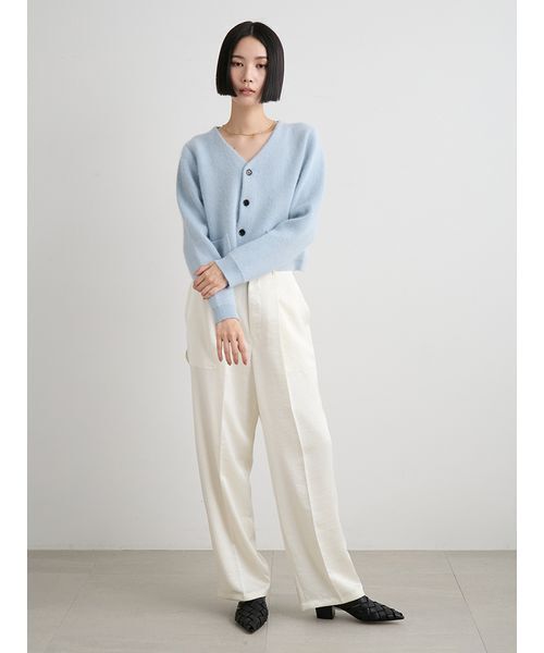 MIESROHE（ミースロエ）の「ウォッシャブルコンパクトシャギーＶカーデ（カーディガン/ボレロ・レディース・ピンク/グリーン/ブラウン/ホワイト/ライトブルー・F）」の17枚目の写真