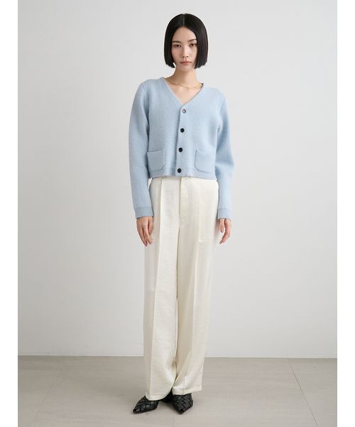 ウォッシャブルコンパクトシャギーVカーデ（カーディガン/ボレロ