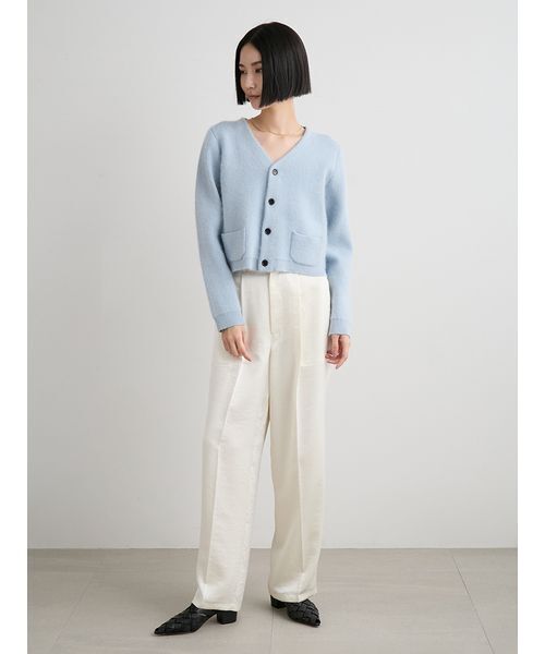 ウォッシャブルコンパクトシャギーVカーデ（カーディガン/ボレロ