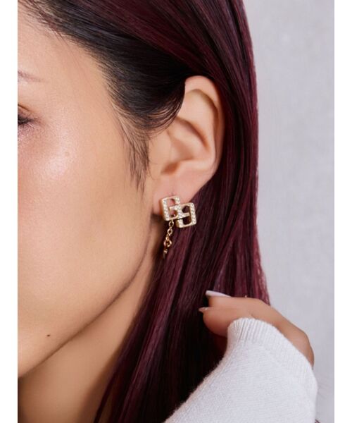 GYDA（ジェイダ）の「JEYSUS GGラインストーンピアス（ピアス（両耳用）・レディース・ゴールド/シルバー・FREE）」の4枚目の写真