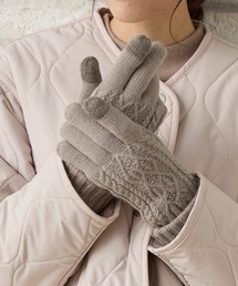 Honeys | 【ハニぽか・抗菌防臭・吸湿発熱】折り返しケーブル編手袋(手袋)